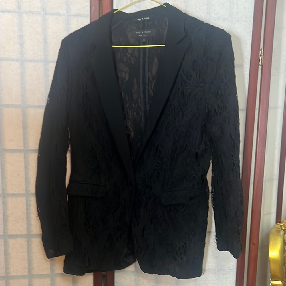 Rag & Bone Black Lace Blazer size 10